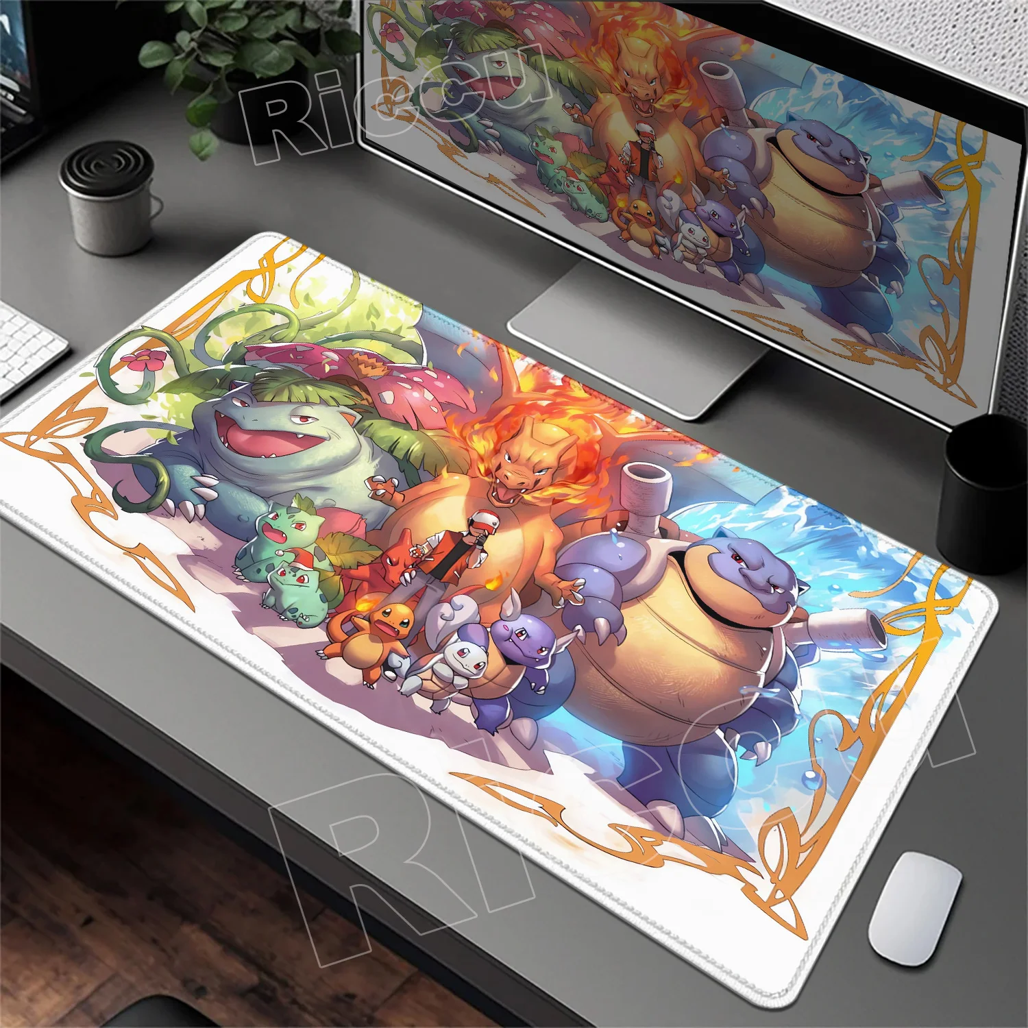 New HD Printing Gaming Mouse Pad P-Pokemon Charizard Home Pc Mousepad 1200x600 Keyboard Pad Non-Slip Office Laptop Mice Pad Gift