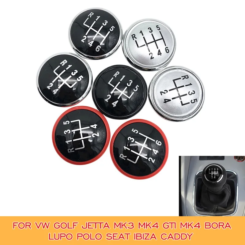 For VW Volkswagen Golf Jetta MK3 MK4 GTI MK4 Bora LUPO POLO SEAT IBIZA CADDY 5/6 Speed Car Gear Shift Knob Head Cap Top Cover