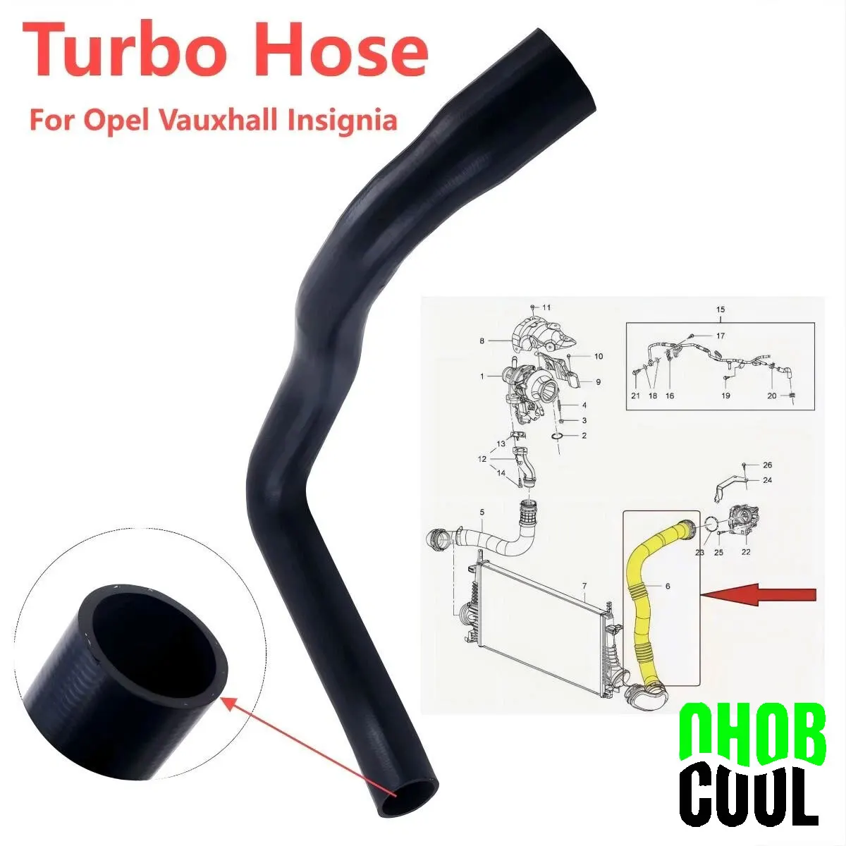 

For 2015-2017 Opel Vauxhall Insignia 2.0 CDTI 13419441 1302288 Intercooler Turbo Hose Pipe