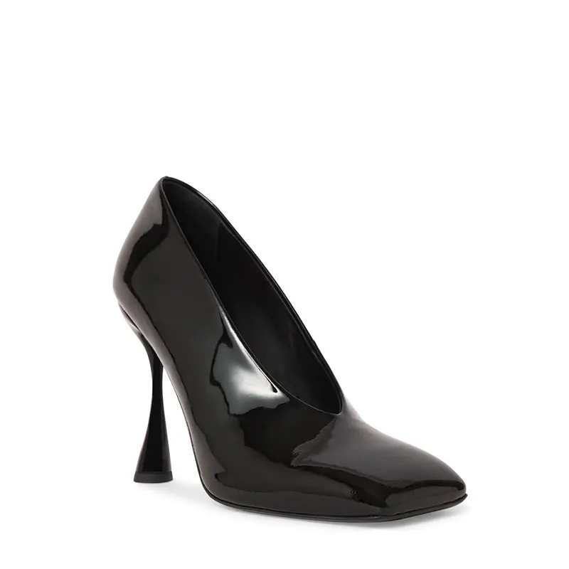 Women's Square Toe High Heel Pumps Patent/Matte Leather V-cut/Cap Toe Cup Heel Elegant Party Office Dress Shoes