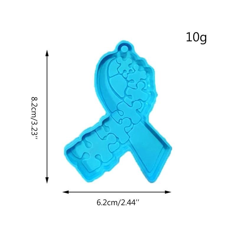 Awareness Ribbon Keychain Epoxy Resin Silicone Molds Pendant Charm Jewelry Casting Polymer Clay Keychain Making 97QE