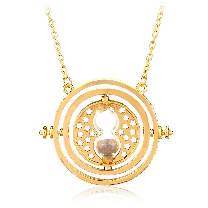 Productos relacionados con el cine y la televisión europeos y americanos - Colgante de reloj de arena con convertidor de tiempo de Harry Potter para venta al por mayor - Elementos geométricos