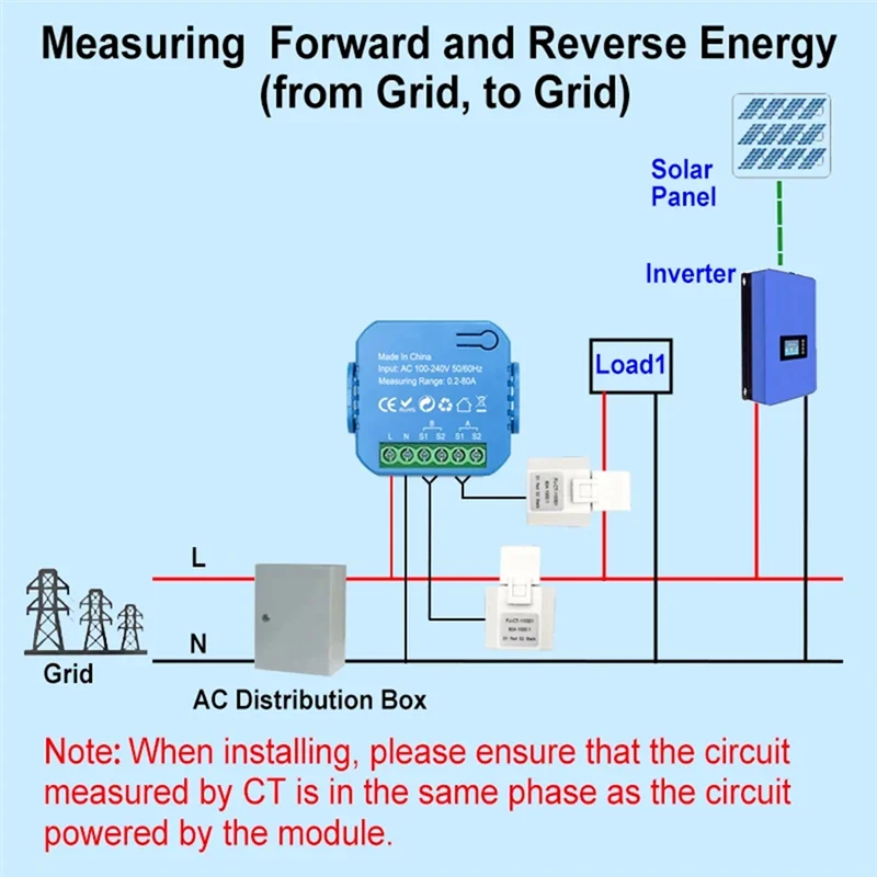 AF91-Tuya Smart Zigbee Energy Meter Bidirectional With Current Transformer Clamp App Monitor Power 80A