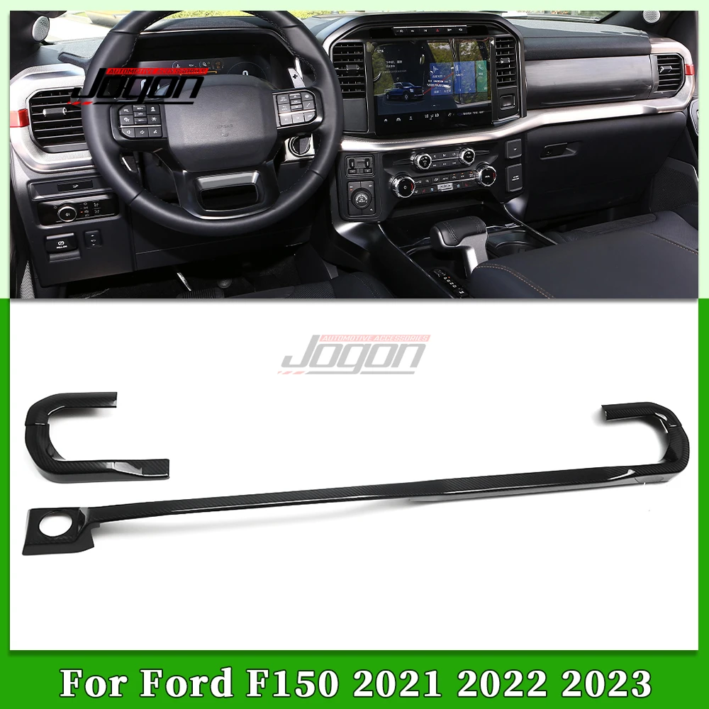 4pcs Carbon Fiber For Ford F-150 Raptor Lariat 2021-2024 Car Interior Central Console Dashboard Panel Cover Trim Accessories