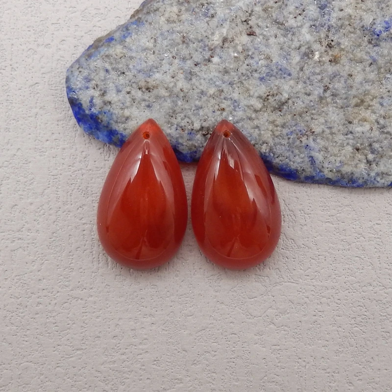 Natural Stone Red Agate Earring Bead,Water Drop Earrings Accessories For Women,Fashion Jewelry DIY Making 29x17x8mm 11g