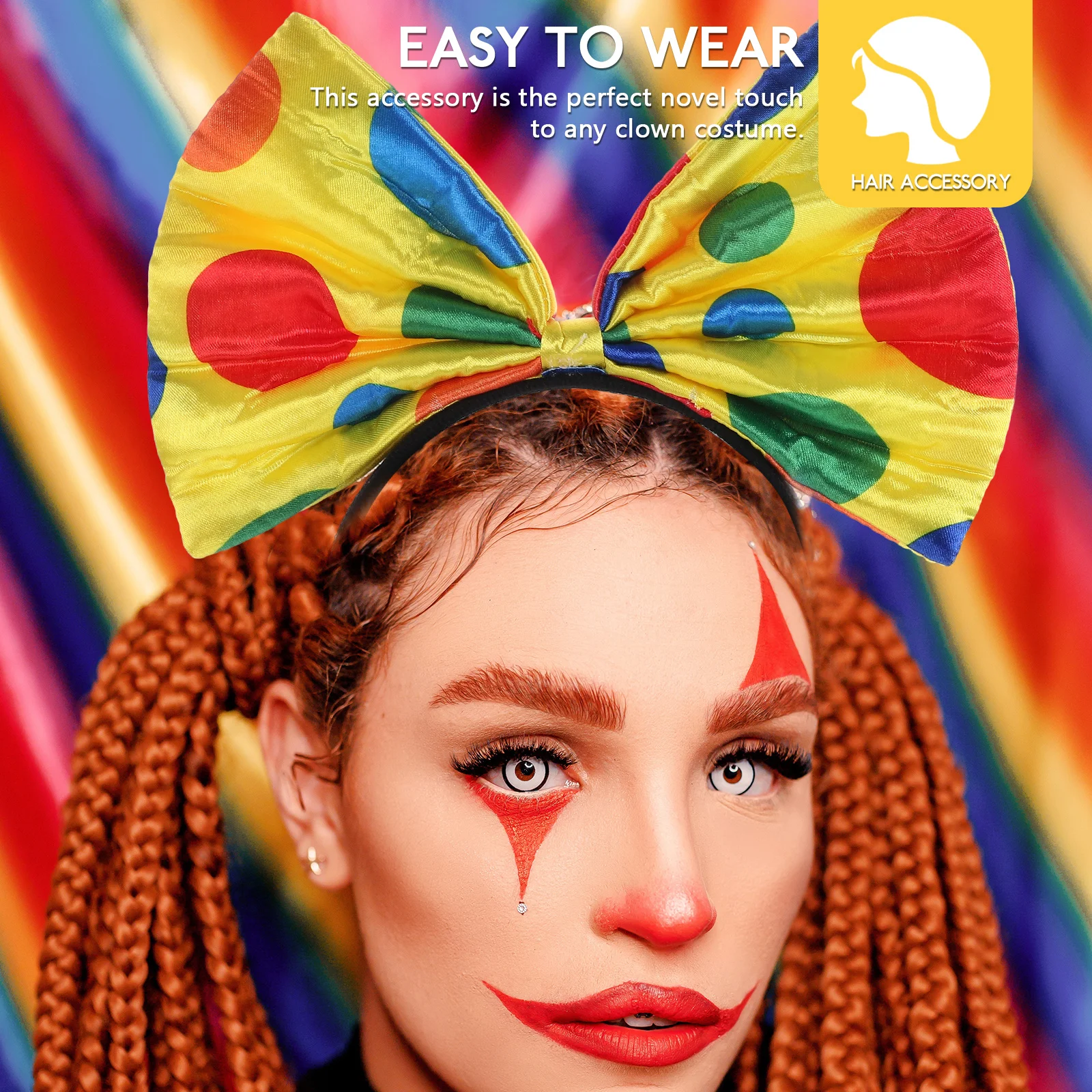 

1pc Clown Headdress Hair Band Party Cosplay Accessories Unique Headband for Women Funny Halloween Decor One Size Fits Most