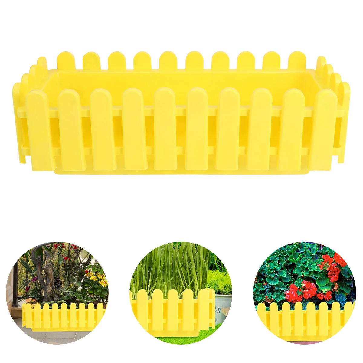 

Plastic Fence Flower Pot Rectangular Yellow Outdoor Pots Plants Succulent Planter Stand Garden Courtyard Decorative Wall Vase