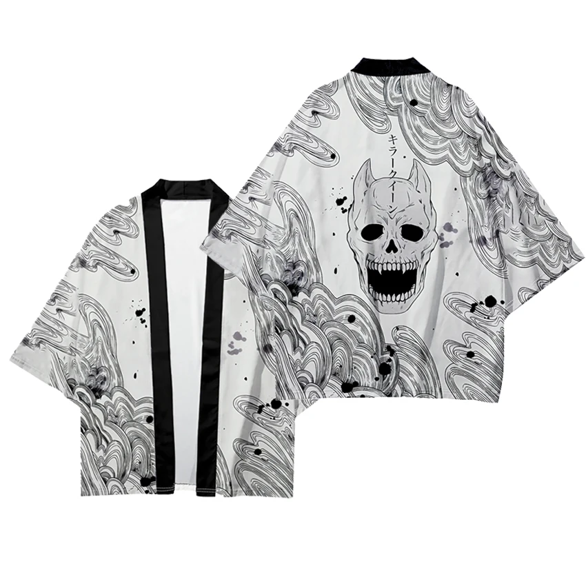 Japanese Devil Graphic Tradition Women Kimono Japan Streetwear Loose Men's Cardigan Outdoor Casual Harajuku Style Cosplay Haori