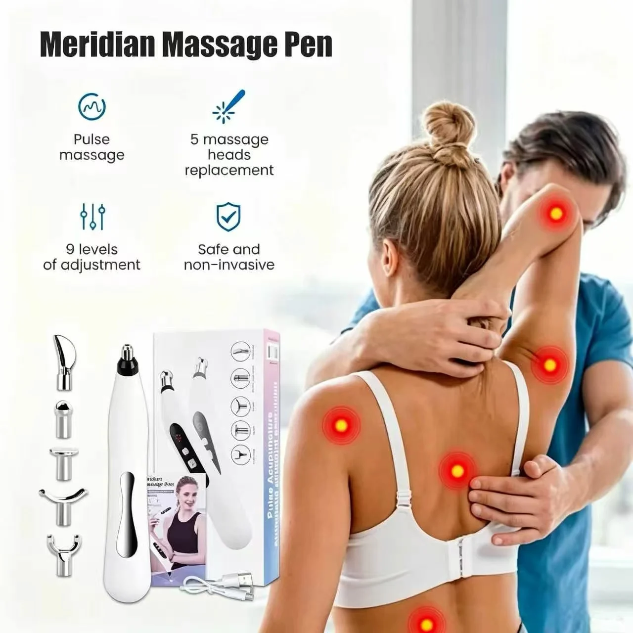 Electronic Acupuncture Pen Meridian Energy Acup Meridian Massage Pen Boxed Energy Circulation Massage Pen Physiotherapy