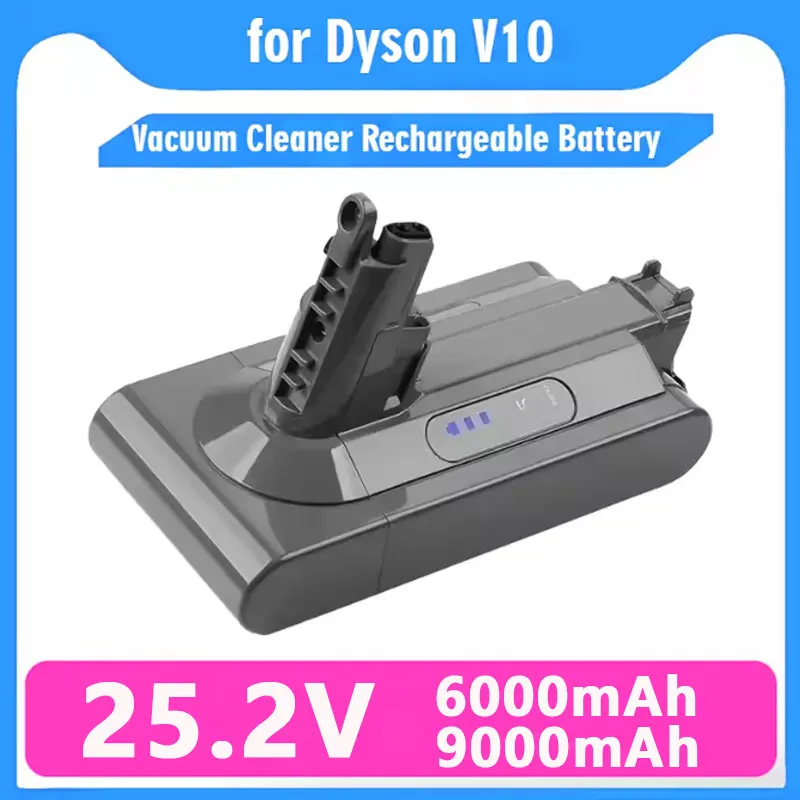 

25.2V 9000mAh Battery For Dyson V10 Replacement Battery For Dyson Vacuum Cleaner With Charger For V10 Spare Li-Ion Battery