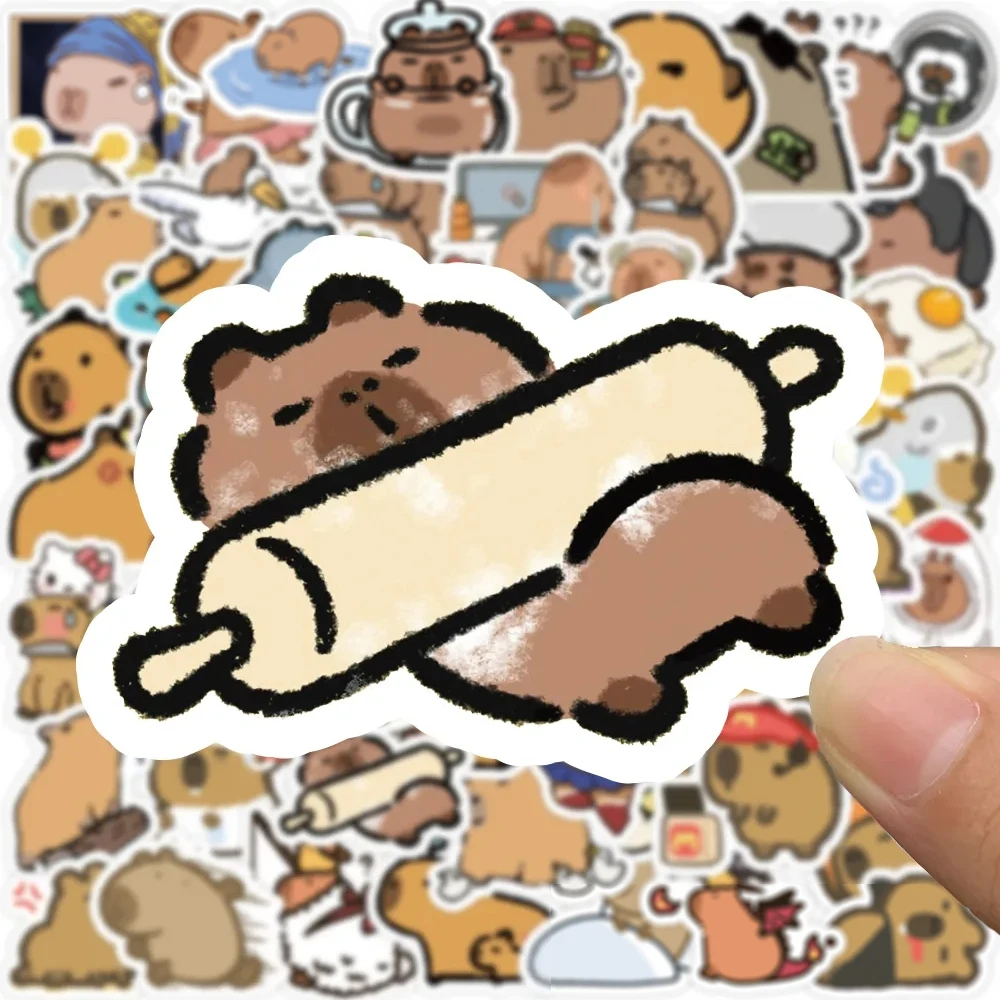 10/30/50/100pcs Kawaii Animal Capybara Cartoon Stickers for Kids DIY Stationery Phone Case Planner Vinyl Kids DIY Sticker Toys