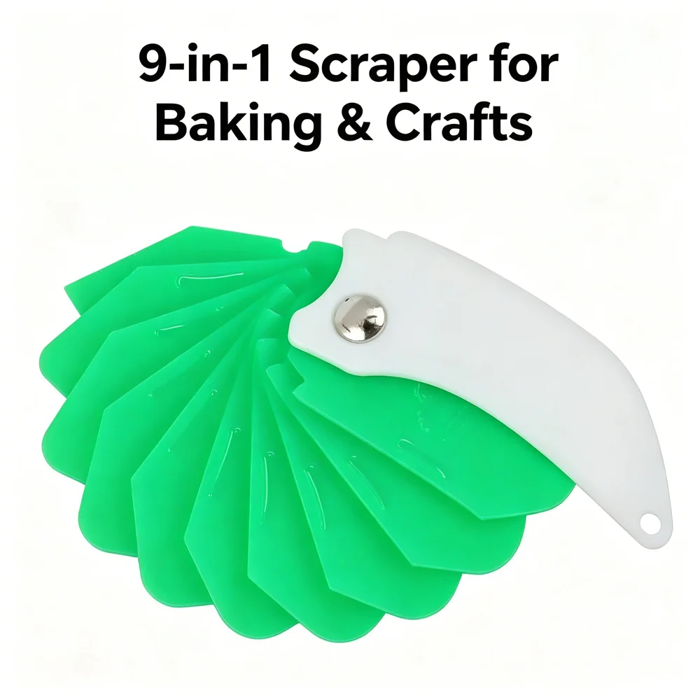 9-in-1 Fold Scraper Multi Functional Remover Blade For Car Tint Film Glue Decal Sticker Kitchen Window Gap Cleaning Hand Tool