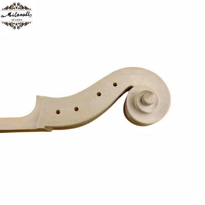 1pcs Unfinished 4/4 3/4 1/2 1/4 Cello Neck head Scroll Maple Full size Unvarnished DIY Cello parts accessories