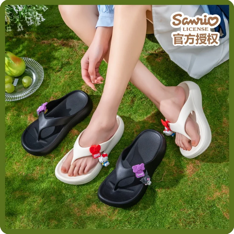 

Anime Hello Kitty Woman Summer Slippers 2026 Sanrio flip-flops Female Cute Eva Home Shoes Cartoon Girls Student Sandals Shoes