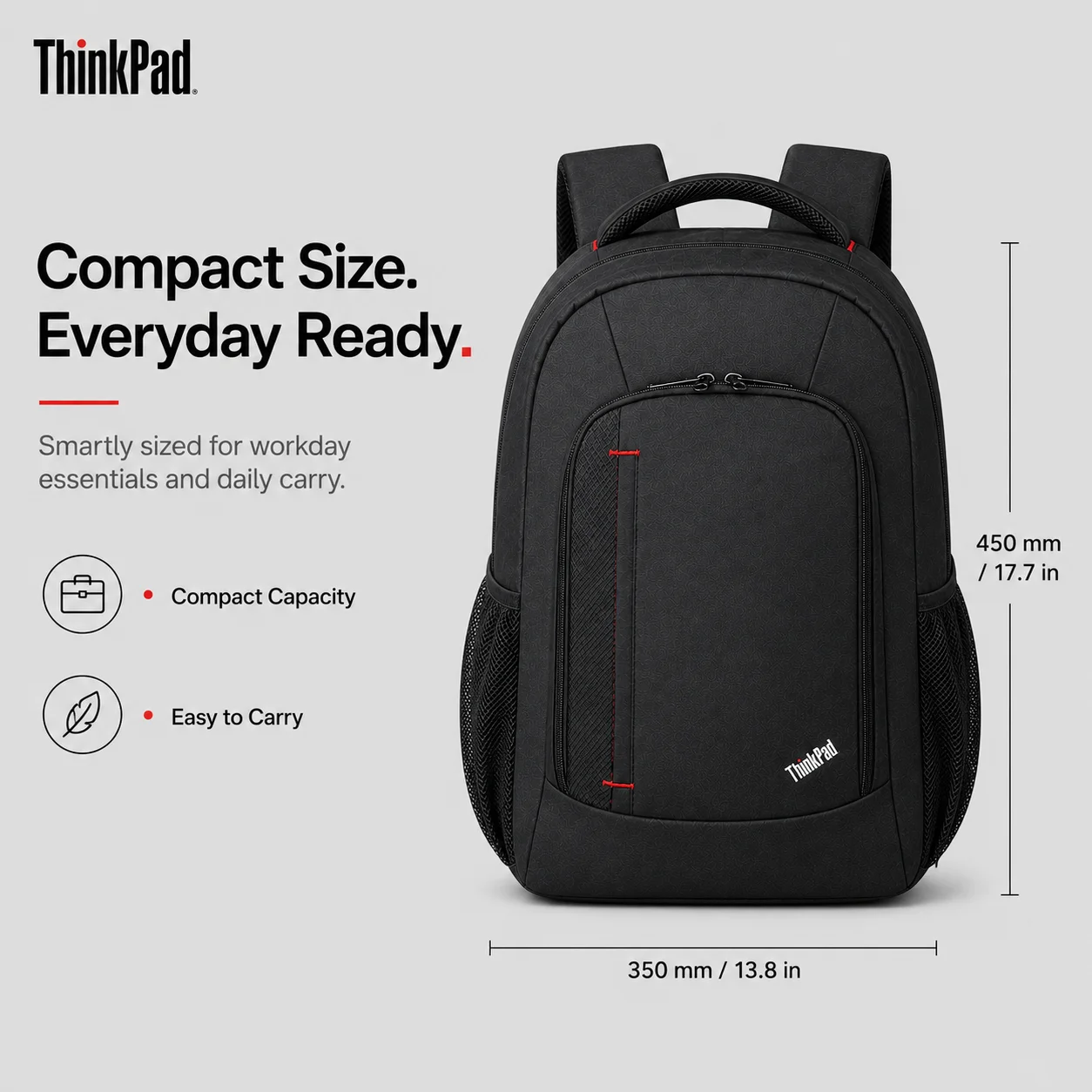 Lenovo ThinkPad BP100 Business Backpack Multi functional Thick Wear resistant Scratch resistant Fabric Commuter School Travel