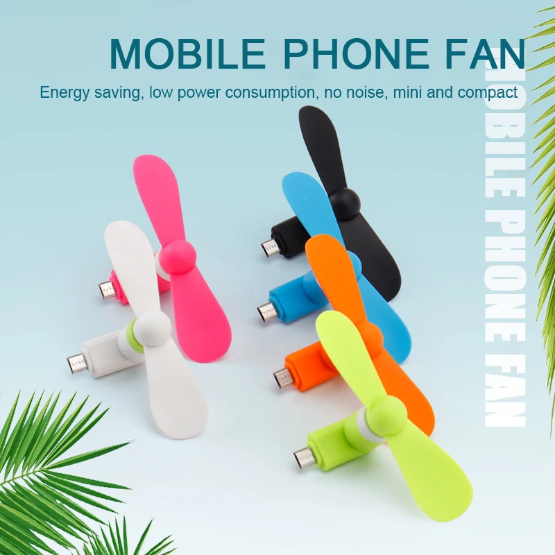 2in1 Mini Portable Mobile Phone Fan Cooler For Android USB Mini Fan