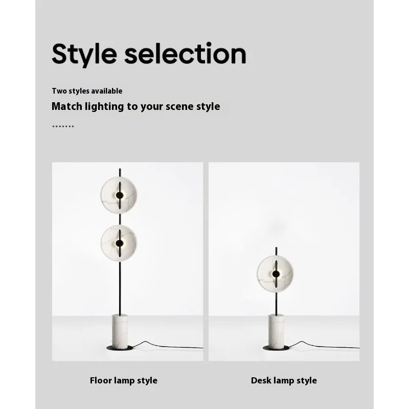 

Nordic marble living room decoration, simple modern art for home use, creative study room, model room, floor lamp