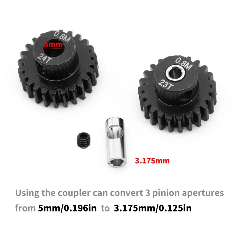 M0,8 gehärteter Stahl 45er # Stirnrad 5 mm Bohrung – für 1/10 RC Monster Truck Crawler Upgrade-Teil – Detail 3