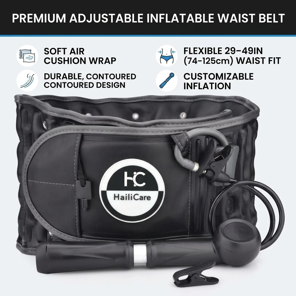 Air Decompression Inflate Back Belt Waist Air Lumbar Spine Traction Health Care Pain Relief Posture Physio Back Brace Support
