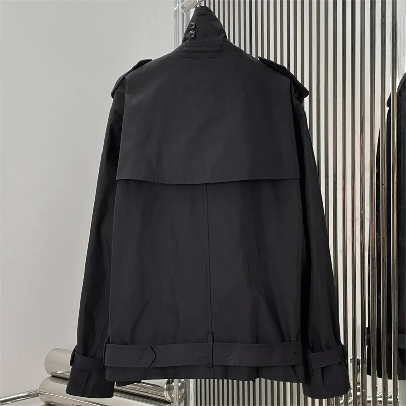 Women's jacket New autumn 2026 double breasted slim fit women's windbreaker Belt decoration pure cotton women's coat trench coat