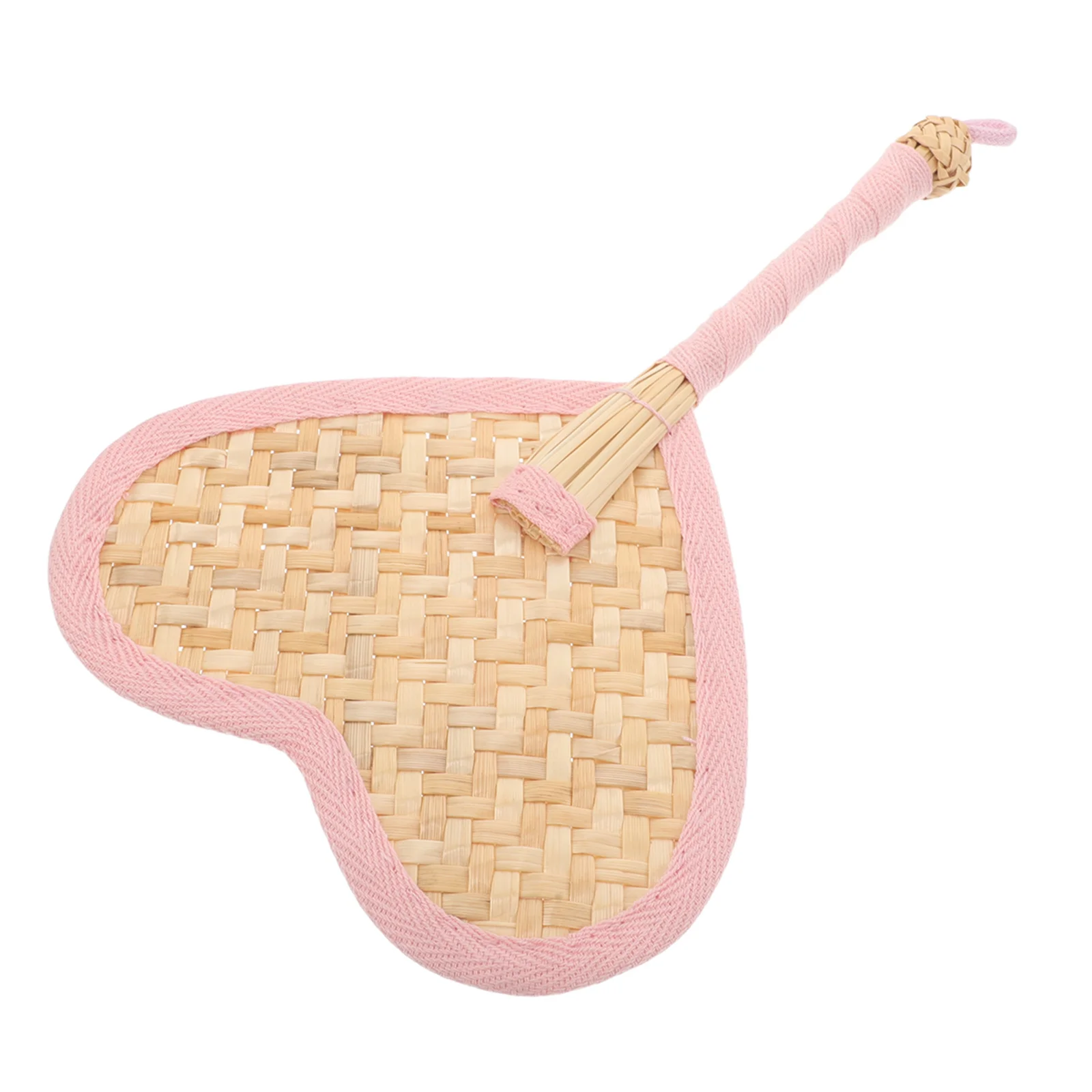 

Heart Shaped Hand Woven Fan Manual Kids Portable Personal Cooling Tool for Playtime Picnic Outing Festival Decor