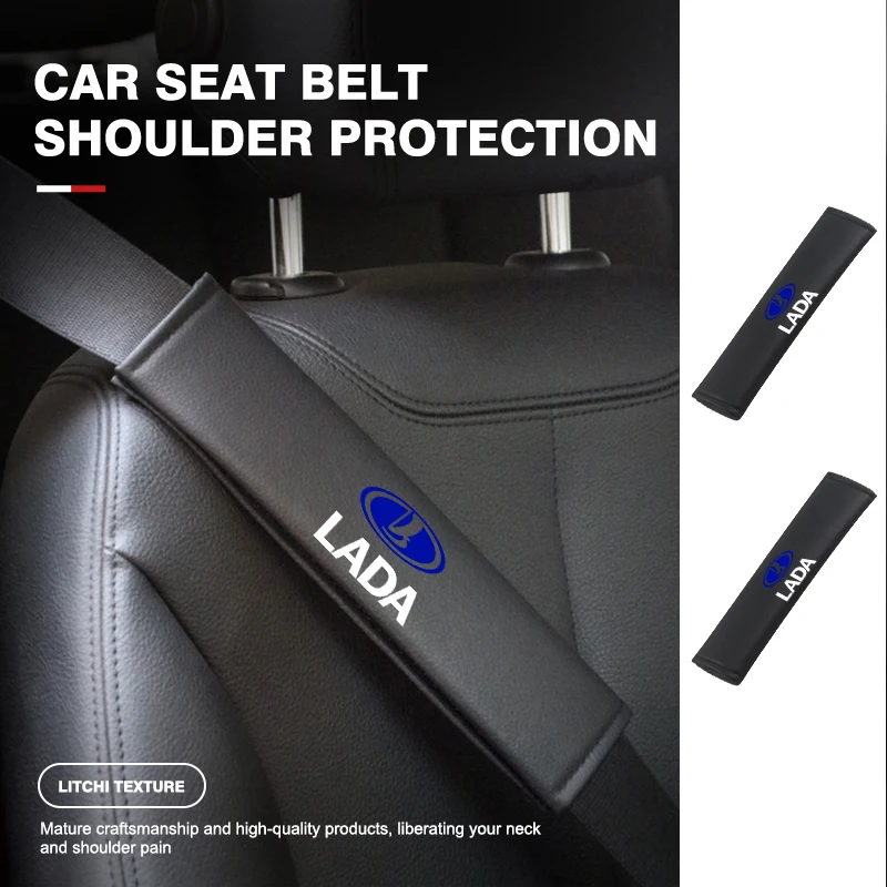 Universal Leather Car Seat Belt Shoulder Pad Cushion Protector For Lada Priora Sedan Sport Kalina Granta Vesta Niva Largus Vaz