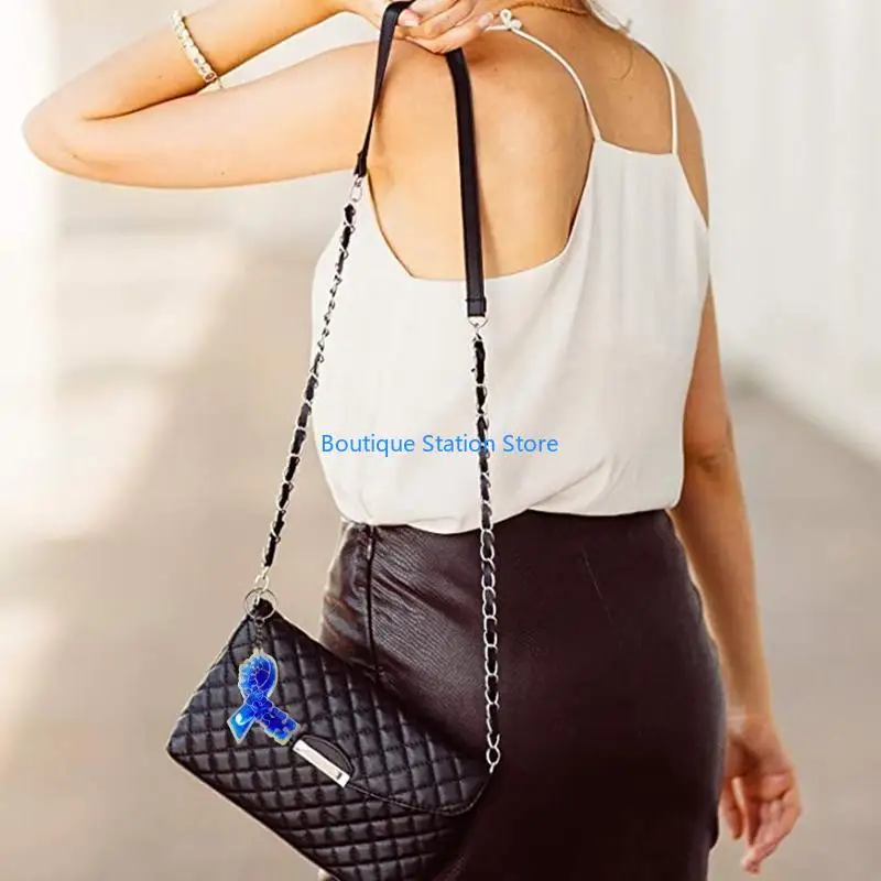 

Y55F Ribbon Silicone Keychain Mold Awareness Ribbon Mold with Hole for DIY Keychain