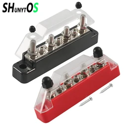 Positive Negative Battery Bus Bar Power 12V Distribution Block 4 X M6 Car Terminal Block Studs 3 X M4 Terminal Bus for RV Boat