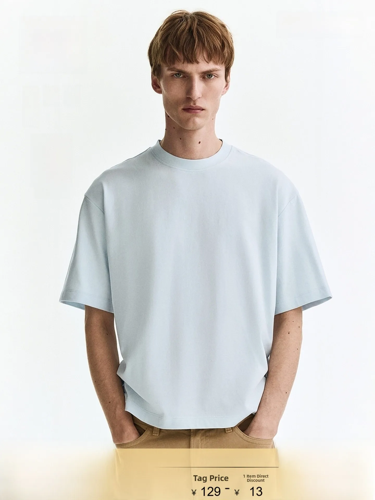 

Футболки H&M мужские и женские, лето 2026, свободный крой, круглый вырез, короткий рукав, плотный хлопок с вискозой, повседневный стиль