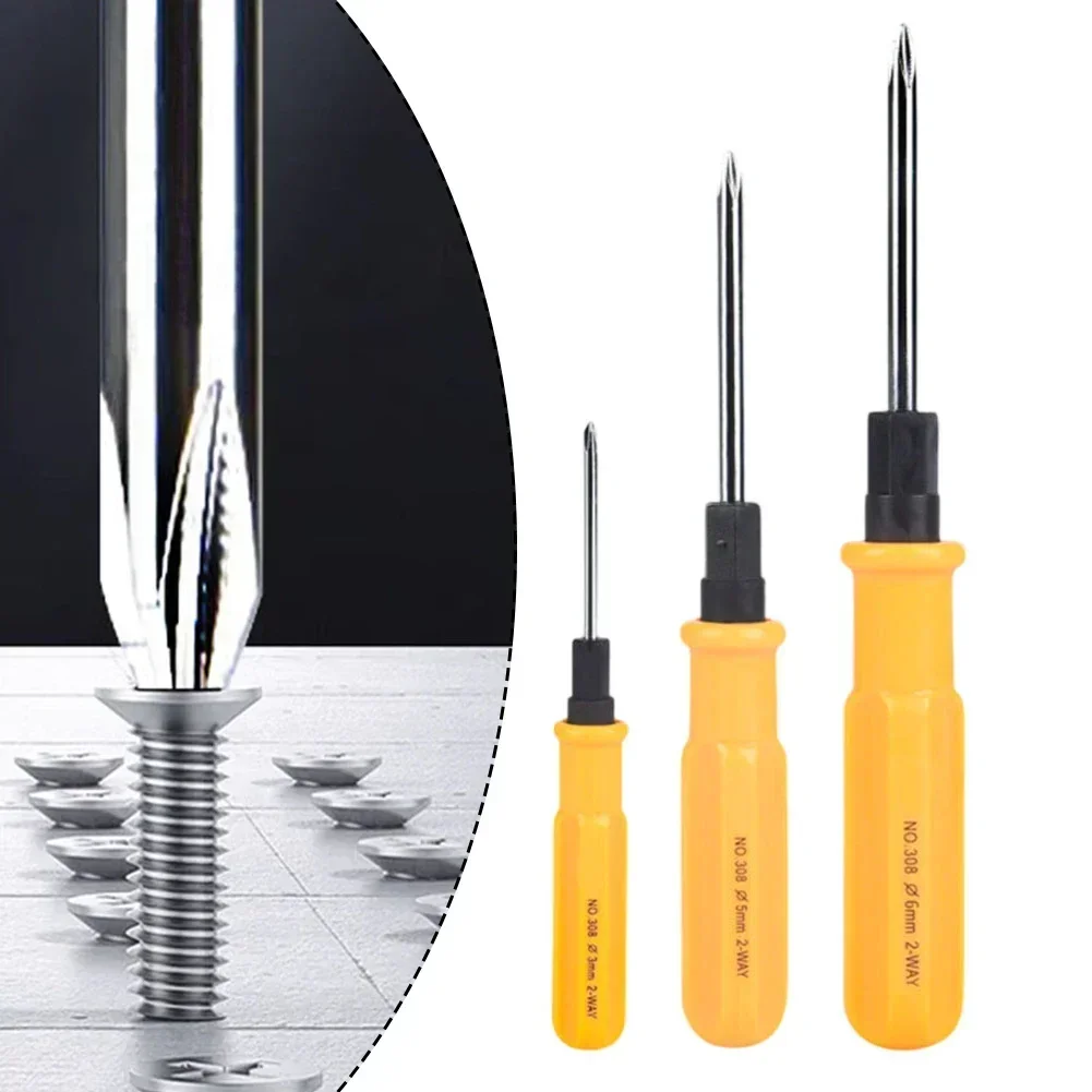 2-Side Slotted Cross Screwdrivers Double Screwdrivers Head 3/5/6mm Portable Screws Driver Set For Repair Remover Hand Tools