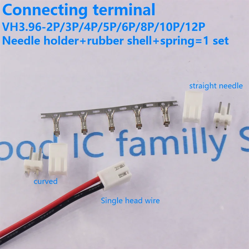 10Sets VH3.96 connector 3.96MM PITCH Straight needle Seat + plug + terminal 2P/3P/4P/5P/6P/8P/10P VH Housing pin header 2/3 Pin