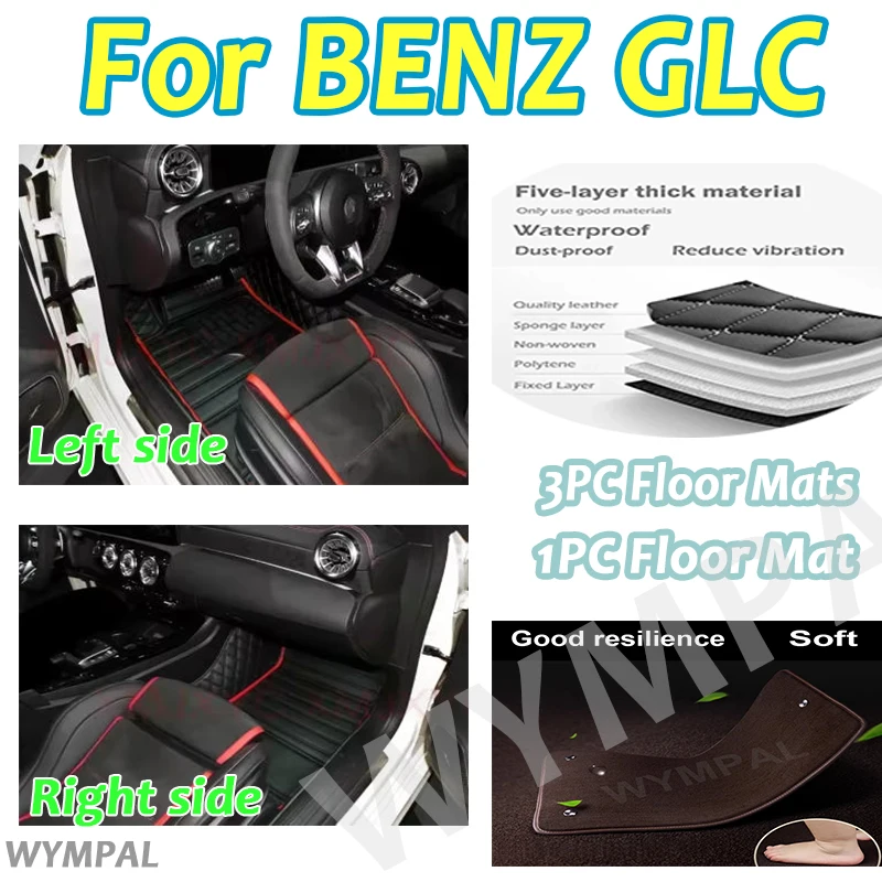 

Luxury Car floor mats for BENZ GLC COUPE SUV X253 C253 2017 2018 2019 2020 2021 2022 2023 Custom auto foot Pads automobile carpe