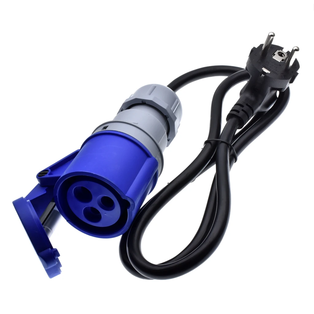 EU Schuko Plug to IEC309 316C6 Power Cords, connect the 316P6 plug and the Euro CEE7/7 Outlet Socket, 16A 250V, 1.5mm Wire gauge