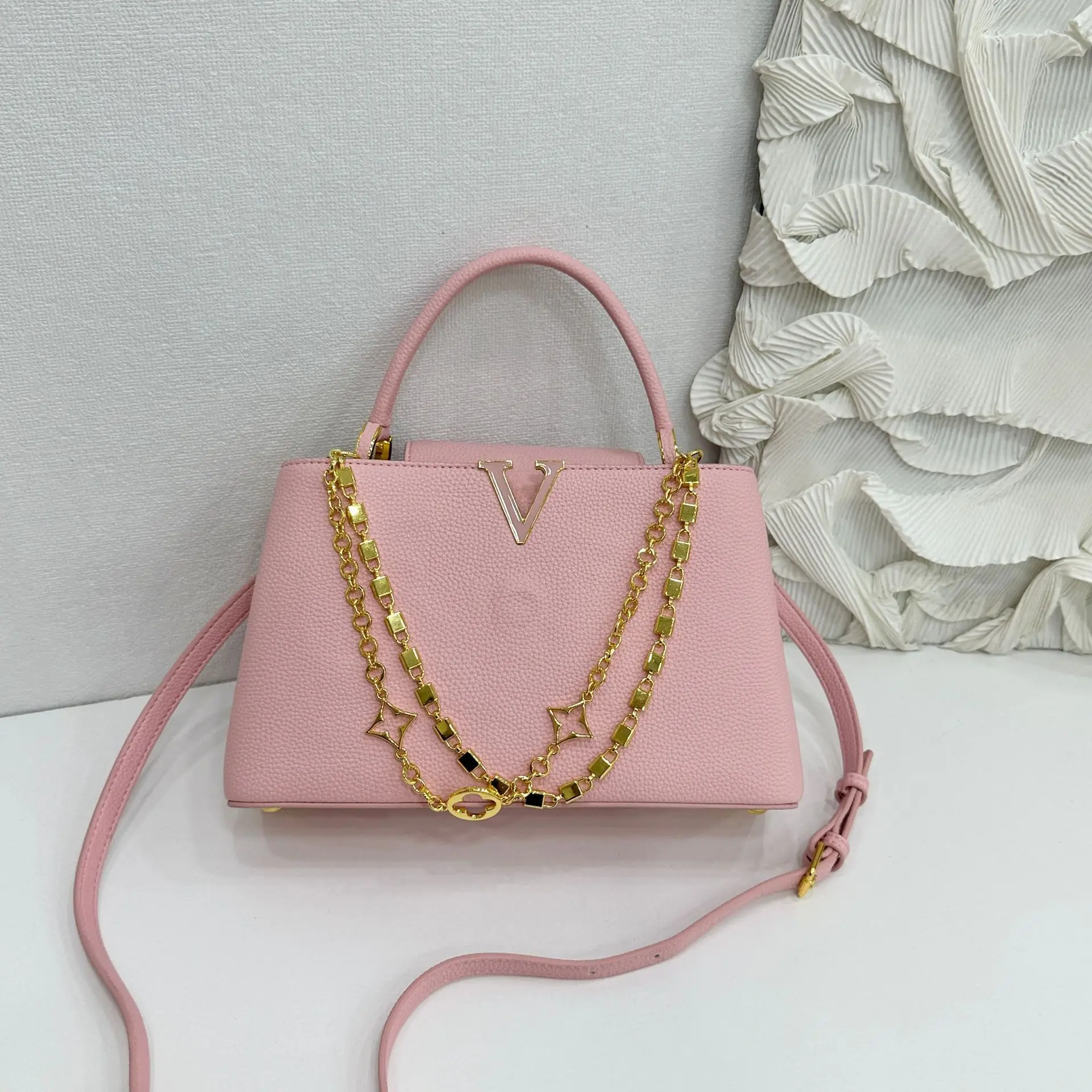 حقيبة يد منقوشة من الليتشي - ملابس متعددة الاتجاهات (كروس بودي/محمولة باليد)، واسعة وأنيقة، مثالية للعمل والسفر، شحن مجاني