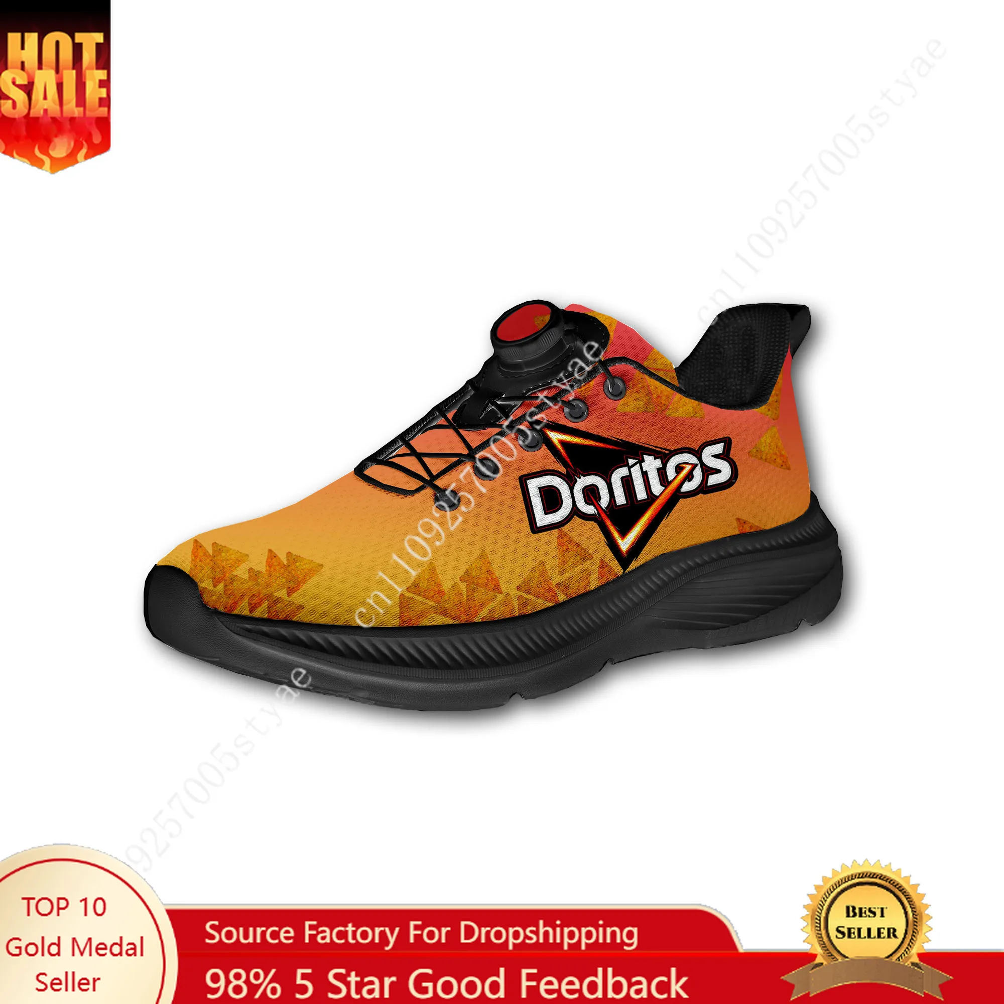 

Doritos Custom Walking Shoes Men Woman Rotating Button Without Laces Shoe Design Logo Lightweight Sneakers Unisex