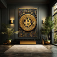 Bitcoin Abstract Digital Print Canvas Painting Bitcoin Wall Art Posters Prints Office Art Large Wall Art Home Decor No Frame