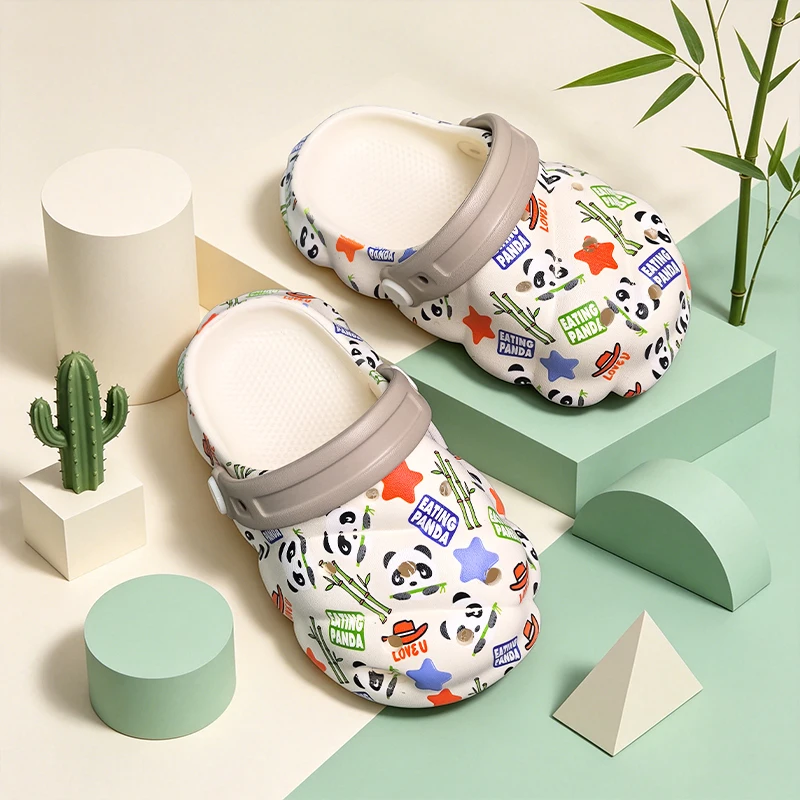 Toddler Kids Cute Printed Clogs, Non-Slip Quick Dry Breathable Summer Indoor Outdoor Casual Slippers