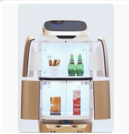 Cater Last Mile Automatic Mobile Hotel Food Autonomous Smart Robotic Commercial Delivery Serving Service Control Robot
