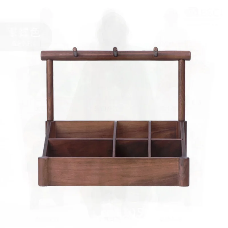 

Solid Wood Desktop Skin Care Cosmetics Storage Box Large Capacity Multi-functional Sundries Organizer Beech/Walnut Options