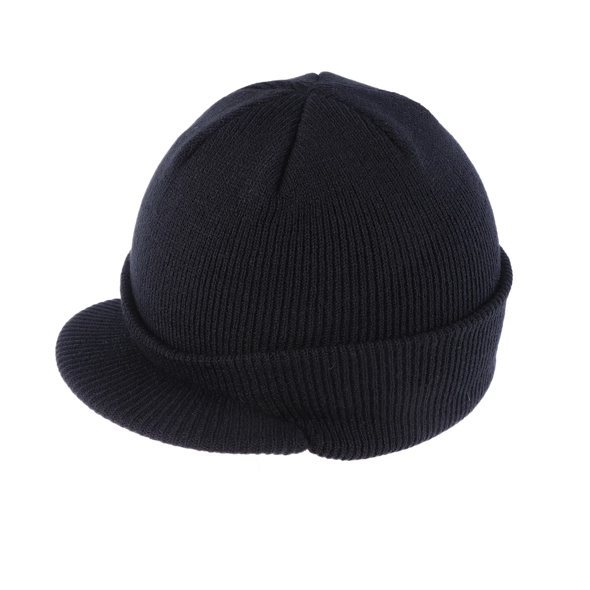 Peaked Beanie Hat Insulated Warm Knitted Thermal Stylish Peak for Men Women(Black) Peaked Cap Knitted Hat