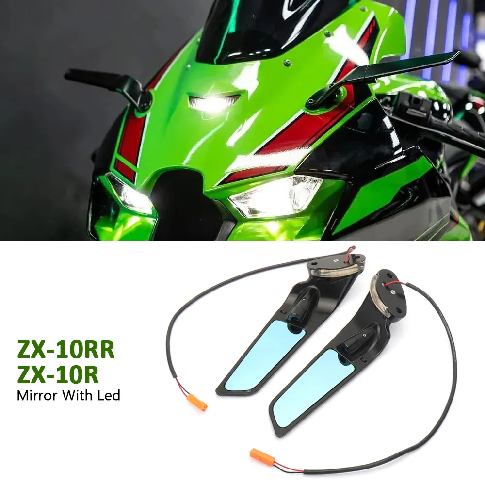 

Motorcycle Rear View Mirror With Front Turn Signal For Kawasaki Ninja 1000 ZX 10R ZX-10R ZX-10RR ZX 10 RR 2017-2025 Accessories