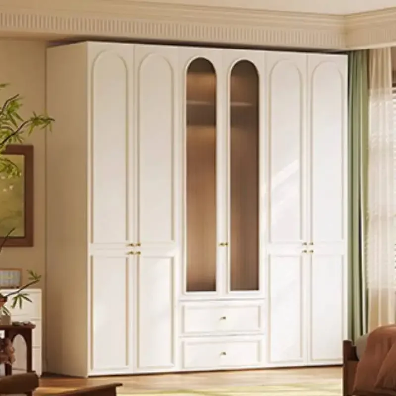 

Luxury Customized Wardrobes Closet Wooden Tall Rod White Storage Wardrobes Adult Saving Drawers Guarda Roupas Furniture For Home