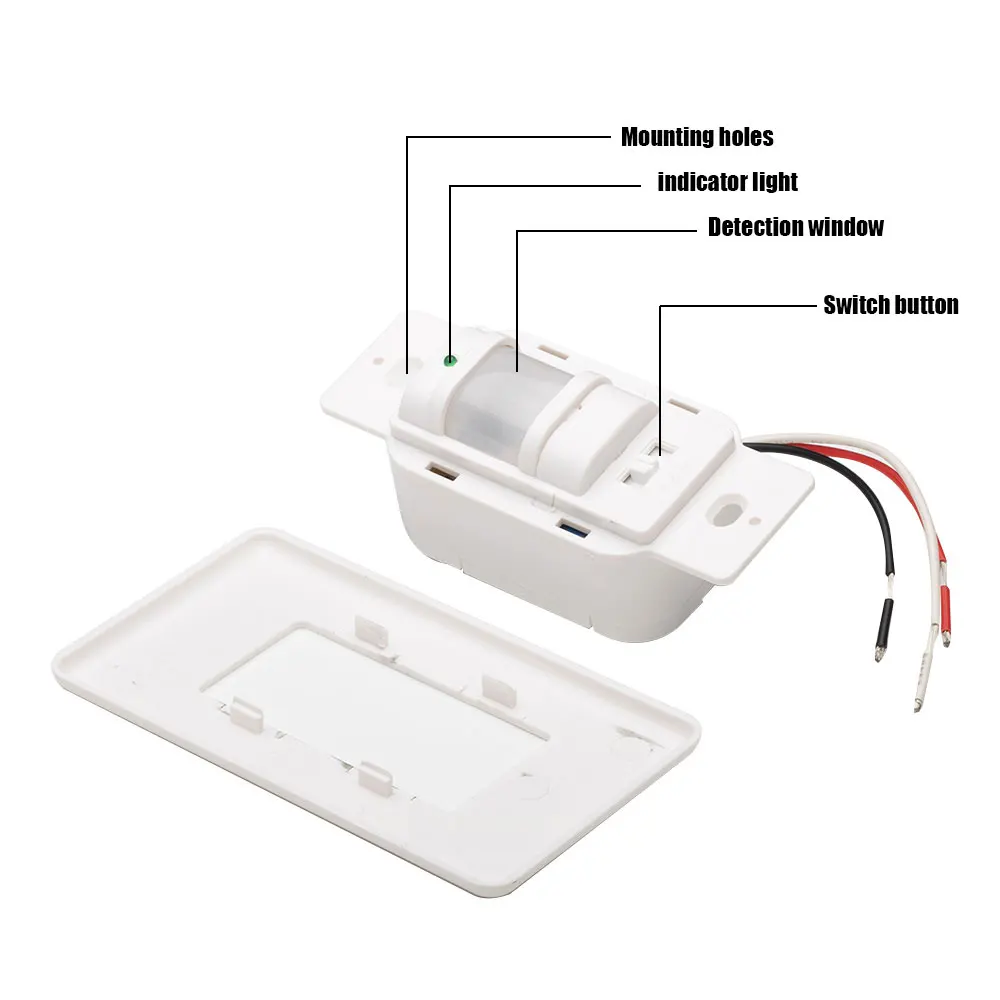 110V-240V AC ON OFF Auto Wall Mounted Motion Sensor Switch Automatic Infrared Light Switch with light Control Sensor