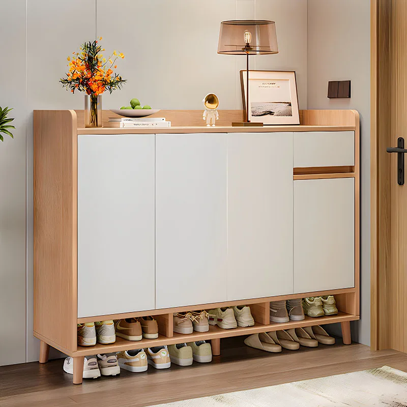 

Wooden Organizer Shoe Cabinet Storage Mobile Living Room Luxury Modern Designer Shoe Shelf Slippers Entrance Furniture