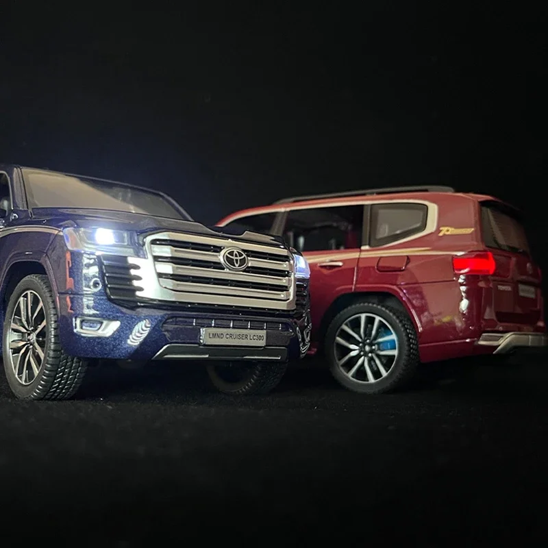 1:24 Simulatie Toyota Land Cruiser LC300 Legering Model Auto Geluid En Licht Trek Speelgoed Off-Road Collectie Ornament voertuig