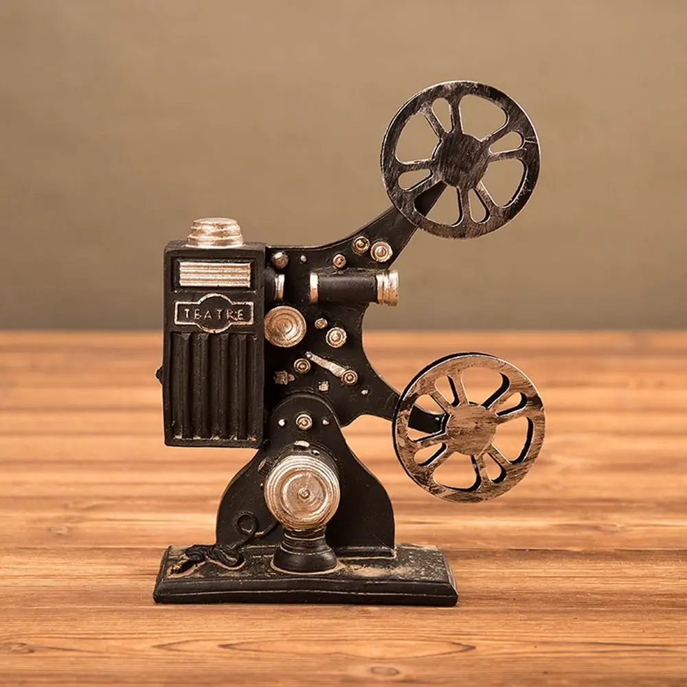 Resin Craft Movie Film Projector Sculpture Handmade Lightweight Cinema Projector Ornaments Exquisite Projector Model Cafe