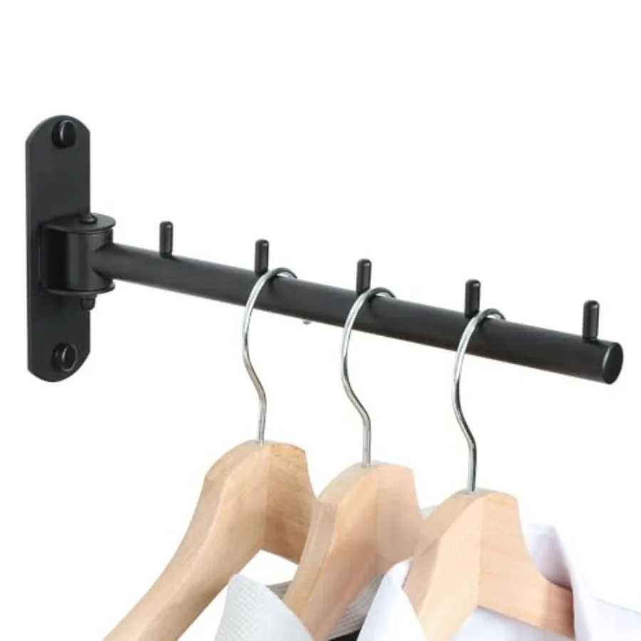 

Swing Clothes Hanger Rack, Garment Racks Folding Clothes Bar Wall Mounted, 180°Rotation Laundry Drying Rack 304 Stainless Steel