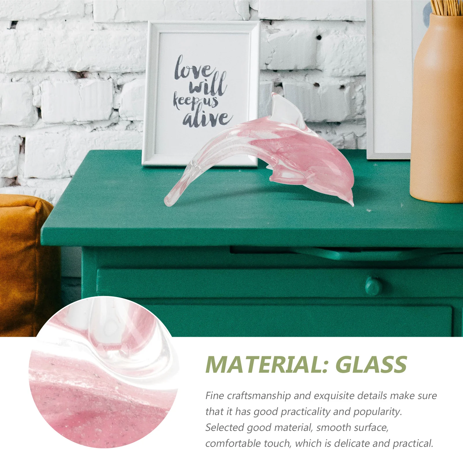 

Creative Glass Dolphin Night Light Decor - Elegant Desktop Ornament for Home Living Room Bar Study Tea Space, Glow-in-The-Dark