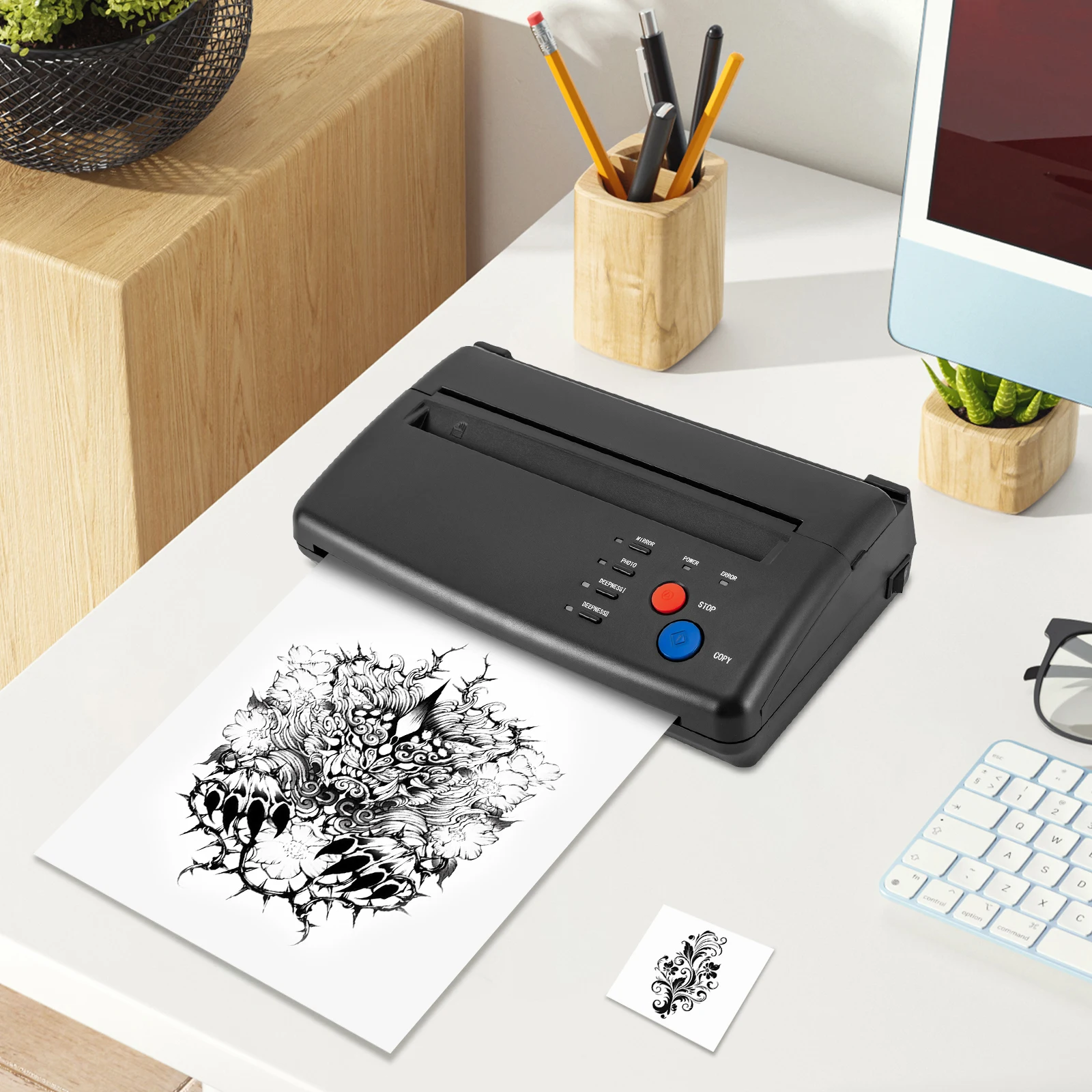 Tattoo Stencil Transfer Copier Printer AC 110-220V Copy Print Drawing Thermal Tools for Office School 28*16.5*7cm