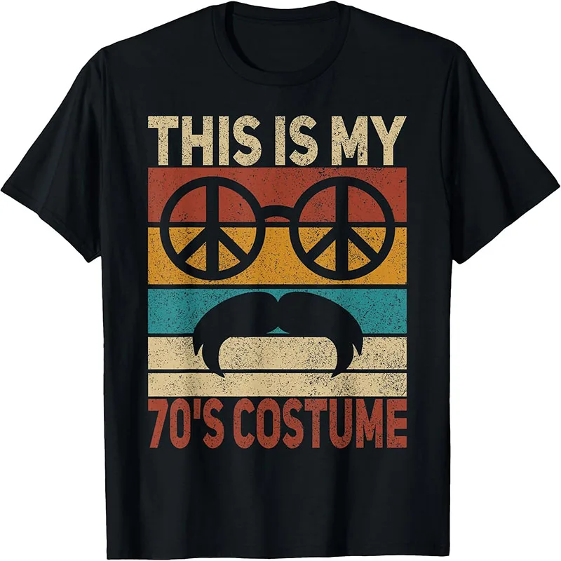 This Is My 70's Costume Retro Vintage Peace Sign Mustache T-Shirt